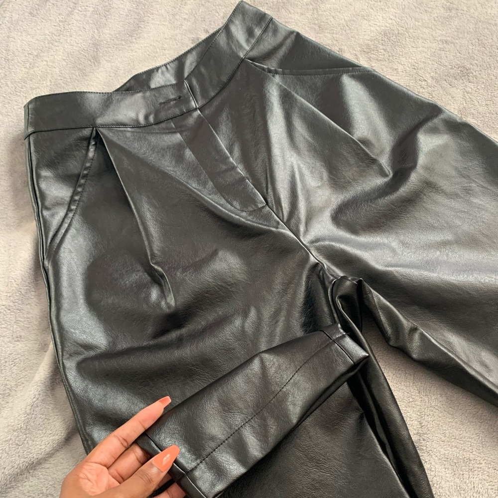 SHEIN High Waist PU Tapered Pants